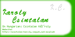 karoly csintalan business card